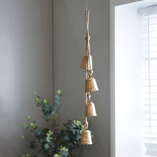 Gold Metal Bohemian Decorative Cow Bell